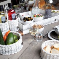 HANDED BY OUTDOOR: fehér/egérsszürke fonott tartók